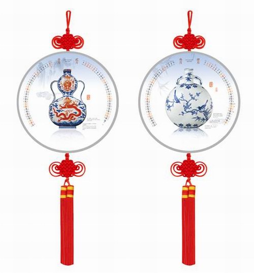 青花瓷---2012中国结工艺吊牌月历内页欣赏